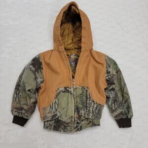 Outdoor Habitat Toddler Camo Canvas Jacket 2T Insulated Hooded Workwear Tan